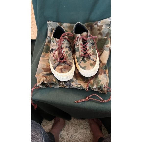CONVERSE ONE STAR 74 CAMO BLACK EGRET SNEAKERS 152665C US SZ 8 DUST BAG - Picture 12 of 12